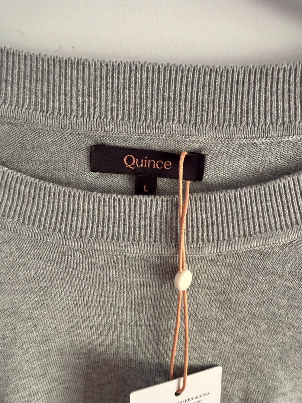 Quince Crewneck Sweater — Heather Gray size large - Picture 3 of 6